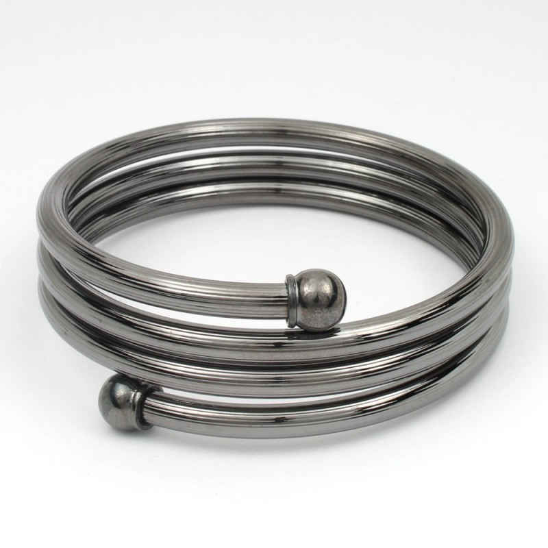 Браслет на руку металлический графитовый (8524)