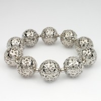 Браслет на руку металлический серебристый (8528)