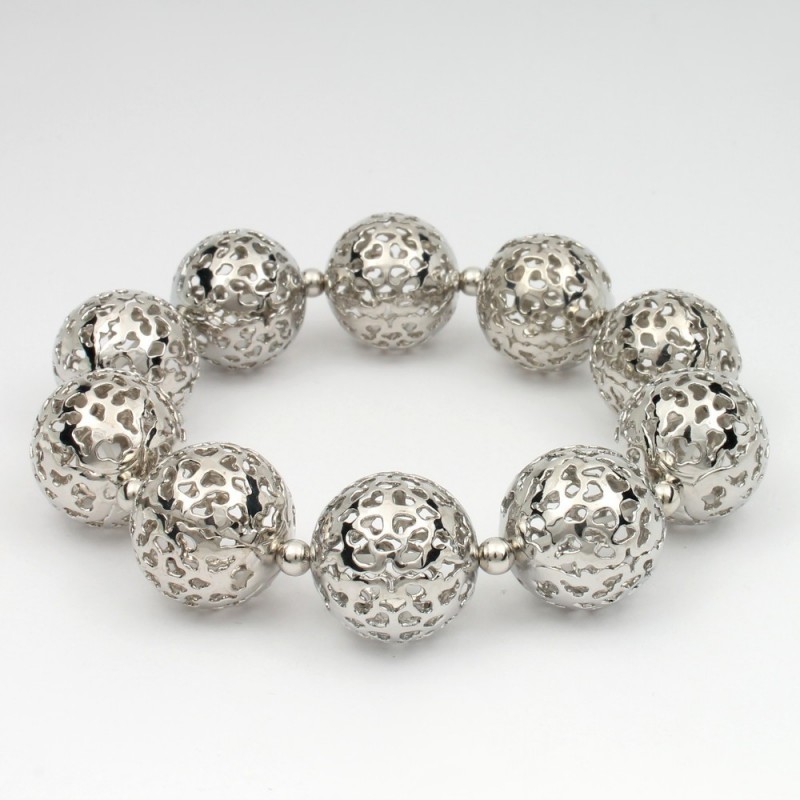 Браслет на руку металлический серебристый (8528)