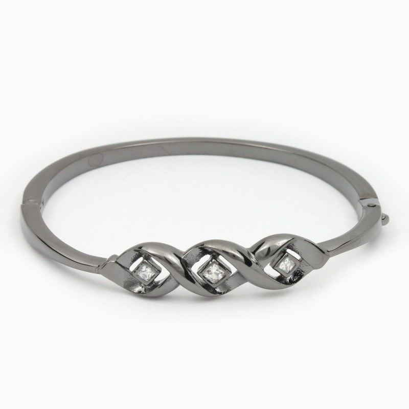 Браслет на руку металлический графитовый (8547)