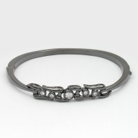 Браслет на руку металлический графитовый (8553)