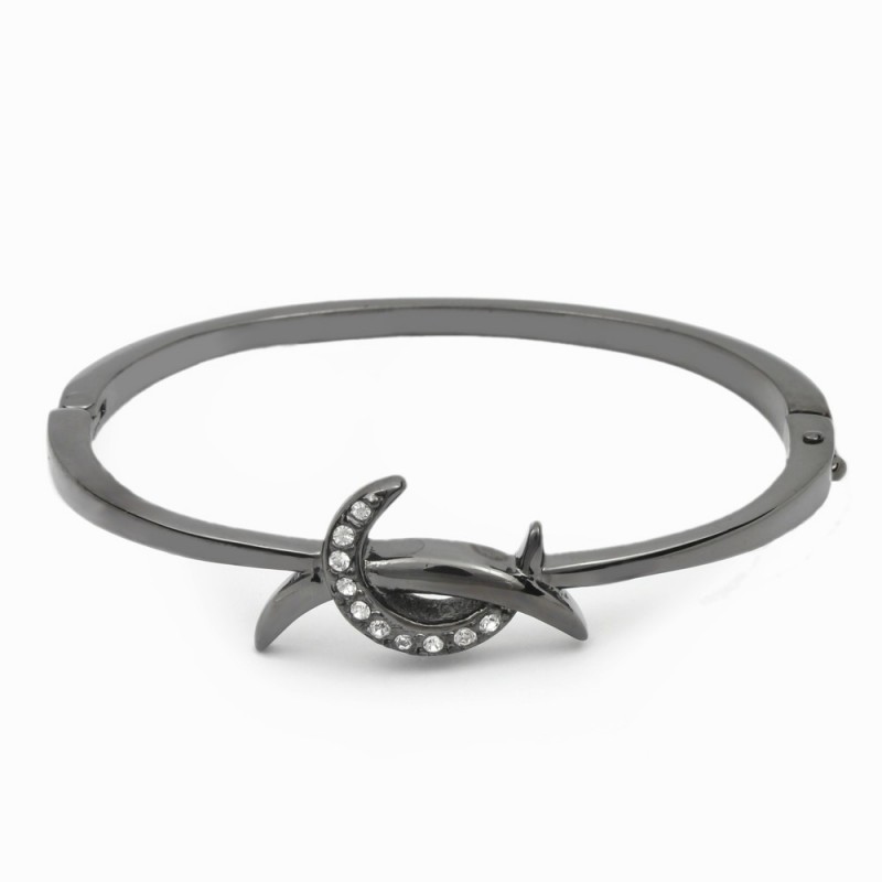 Браслет на руку металлический Луна графитовый (8556)