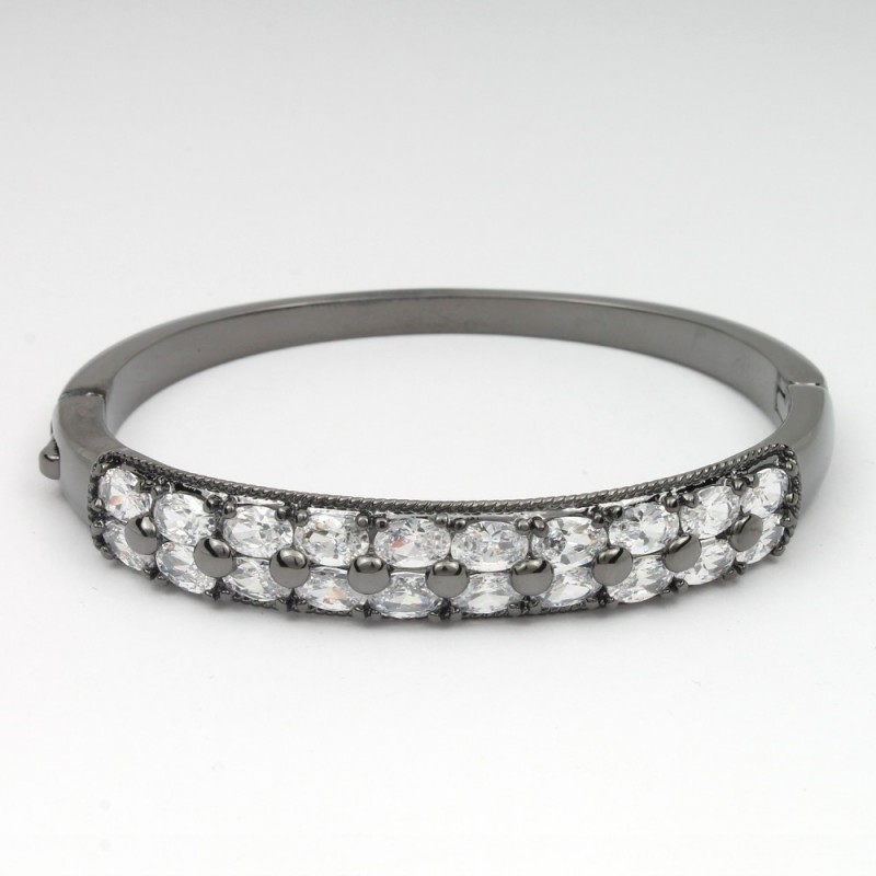 Браслет на руку металлический графитовый (8562)