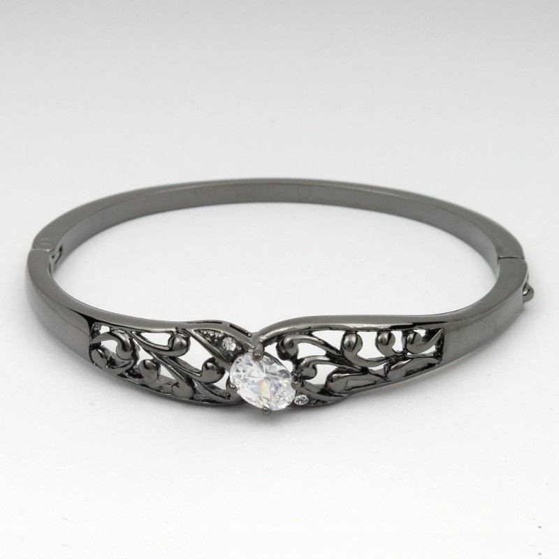 Браслет на руку металлический графитовый (8565)