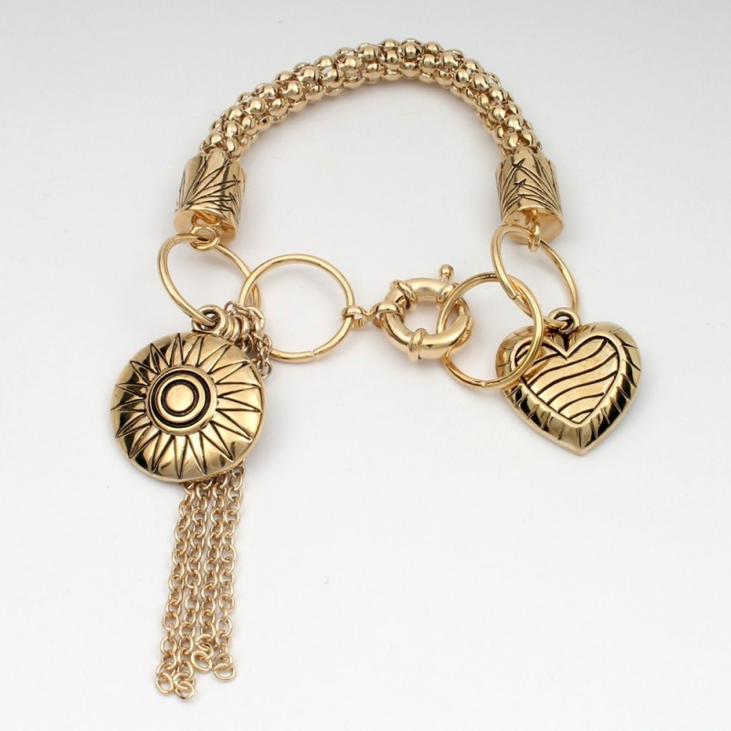 Браслет на руку металлический золотистый (8586)