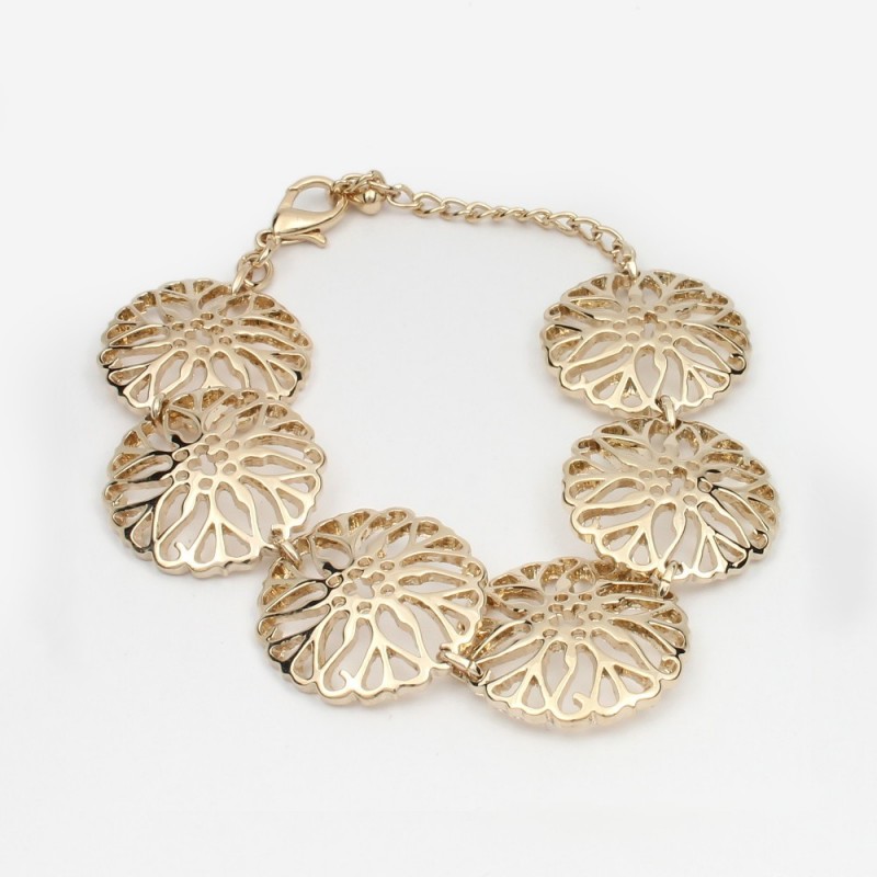 Браслет на руку металлический золотистый (8587)