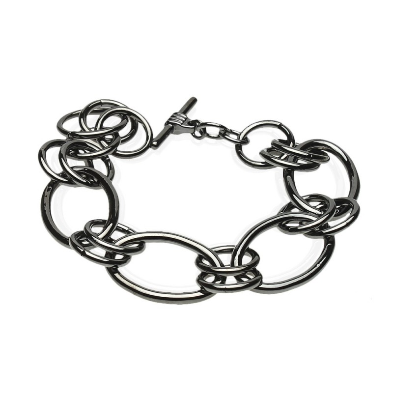 Браслет на руку металлический графитовый (8519)