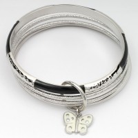 Браслет на руку металлический серебристый (7513) вариант 02