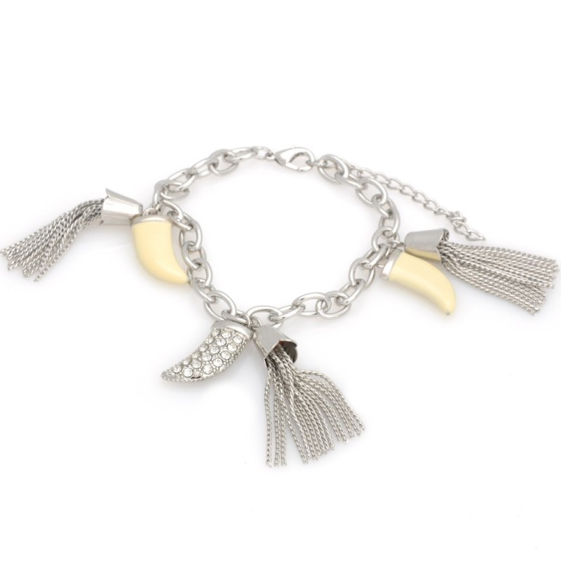 Браслет на руку металлический серебристый (7620) вариант 01