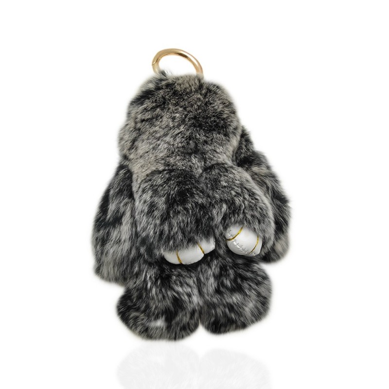 Брелок на ключи кролик из искуственного меха 18см (14608) вариант 02