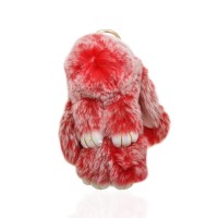 Брелок на ключи кролик из искуственного меха 18см (14608) вариант 03