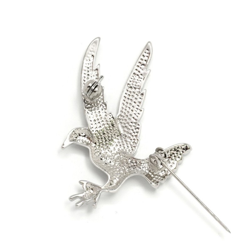 Брошка металлическая со стразами Орёл 5.1см (11532) вариант 01