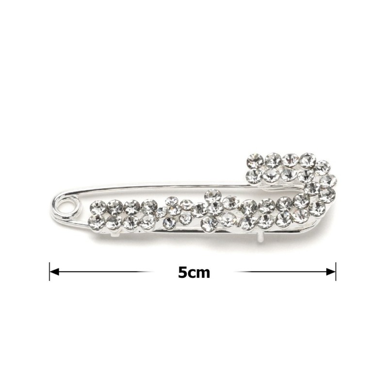 Брошка-булавка металлическая со стразами 3.6см (13145) вариант 01