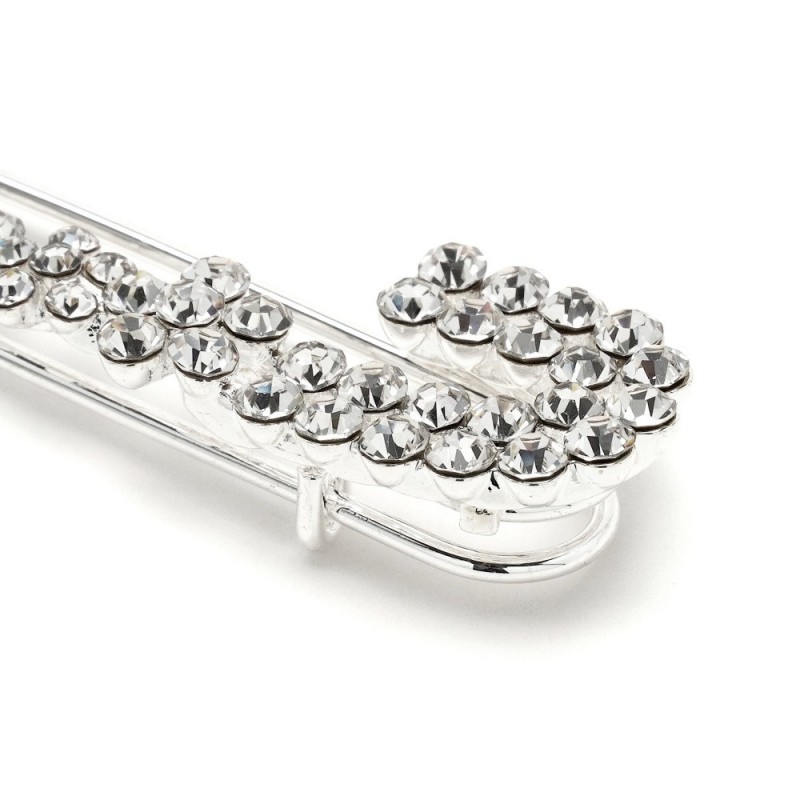 Брошка-булавка металлическая со стразами 3.6см (13145) вариант 01