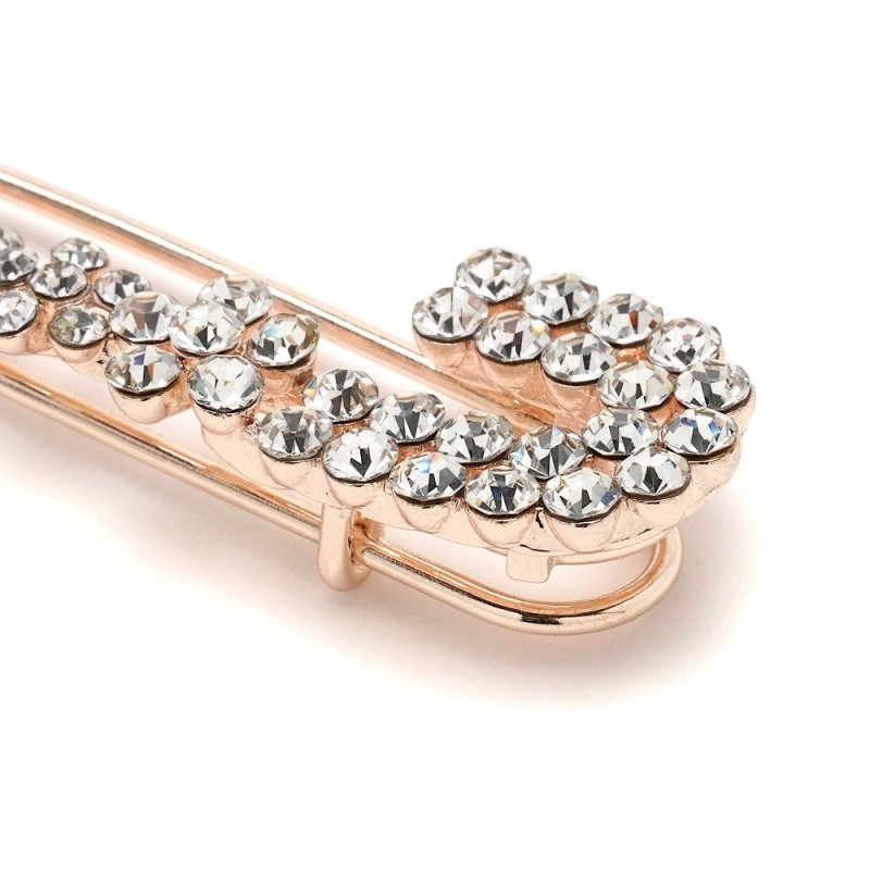 Брошка-булавка металлическая со стразами 3.6см (13145) вариант 02