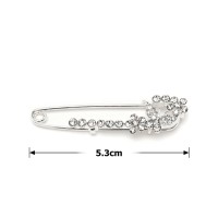 Брошка-булавка металлическая со стразами Цветок 3.6см (13162) вариант 01