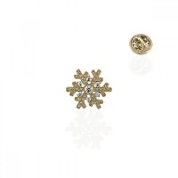 Брошка металлическая со стразами Снежинка 2.1см (2007)