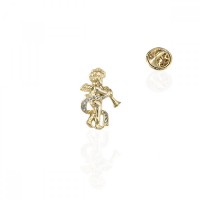 Брошка металлическая со стразами Ангел 2.5см (2018)