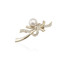 Брошка металлическая со стразами 5.8см (6510) вариант 01