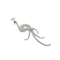 Брошка металлическая со стразами Павлин 7.5см (9954) вариант 02