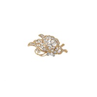 Брошка металлическая со стразами Бабочка 4см (9956) вариант 02