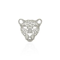 Брошка металлическая со стразами Тигр 4.5см (13161) вариант 01