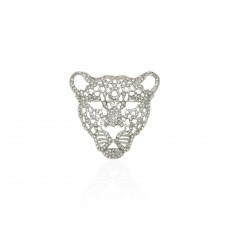 Брошка металлическая со стразами Тигр 4.5см (13161) вариант 01