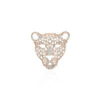 Брошка металлическая со стразами Тигр 4.5см (13161) вариант 02