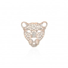Брошка металлическая со стразами Тигр 4.5см (13161) вариант 02