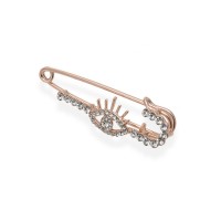 Брошка-булавка металлическая со стразами Глаз 5.5см (14213) вариант 02