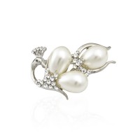 Брошка металлическая со стразами Павлин 3.7см (5942) вариант 01