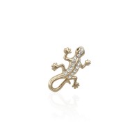 Брошка металлическая со стразами Ящерица 2.1см (8048) вариант 02