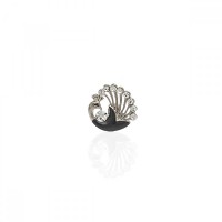 Брошка металлическая со стразами Павлин 1.5см (9943) вариант 04