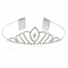 Диадема-обруч с гребнем со старазами металическая 10см (10557)