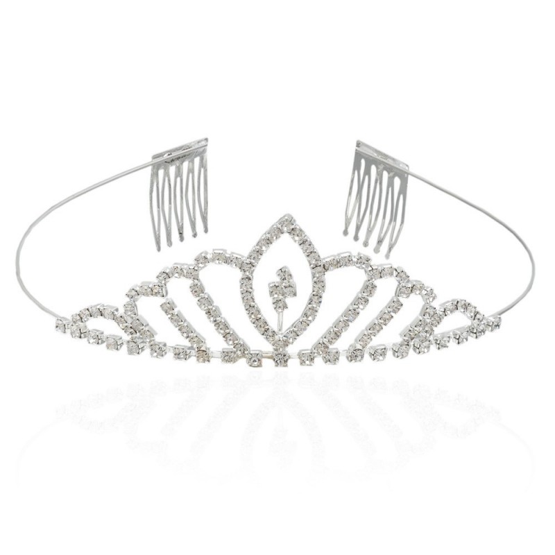 Диадема-обруч с гребнем со старазами металическая 10см (10557)