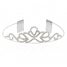 Диадема-обруч с гребнем со старазами металическая 11см (11073)