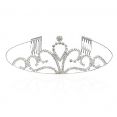 Диадема-обруч с гребнем со старазами металическая 10см (11075)