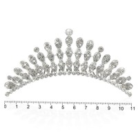 Диадема-гребень со стразами металлическая 10.8см (11782)