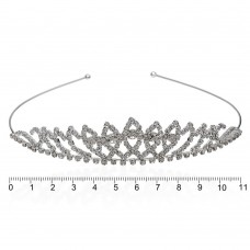 Диадема-обруч со стразами металлическая 11см (12631)
