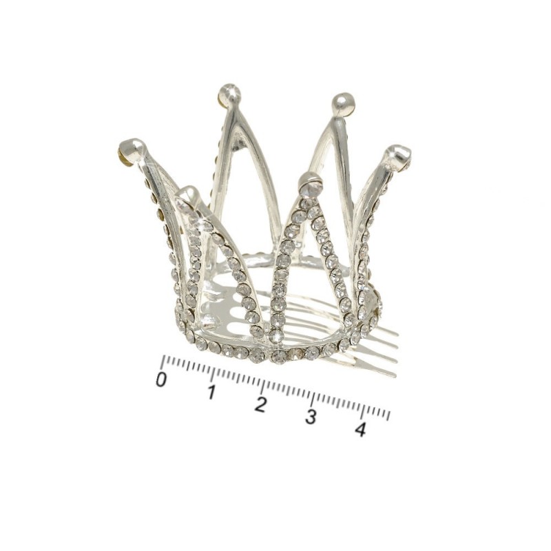 Заколка гребень с коронкой 4.5см (12684) вариант 01