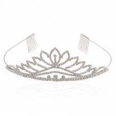 Диадема-гребень со стразами металлическая (13329)