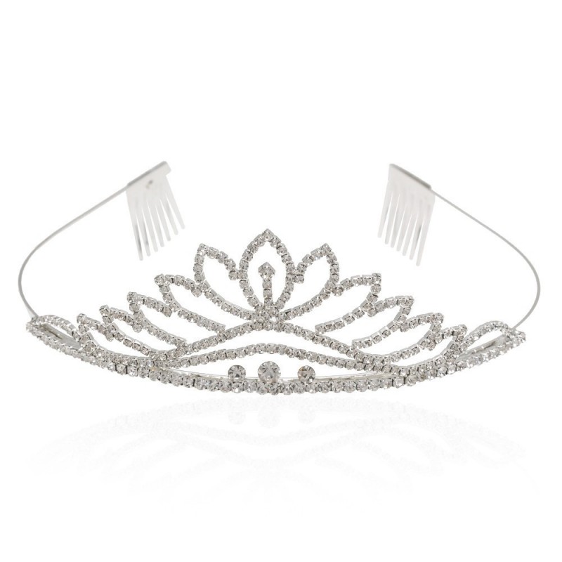 Диадема-гребень со стразами металлическая (13329)