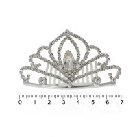 Диадема-гребень со стразами металлическая 8см (14237)