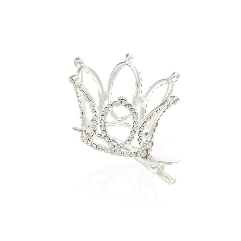 Заколка-уточка с короной металлическая 6.3см (14569) вариант 01