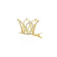 Заколка-уточка с короной металлическая 5.8см (14570) вариант 02