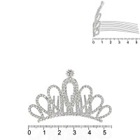 Диадема-гребень со стразами металлическая 5.6см (15240)