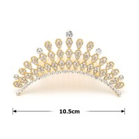 Диадема-гребень со стразами металлическая 10.5см (15834)