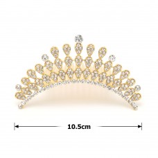 Диадема-гребень со стразами металлическая 10.5см (15834)