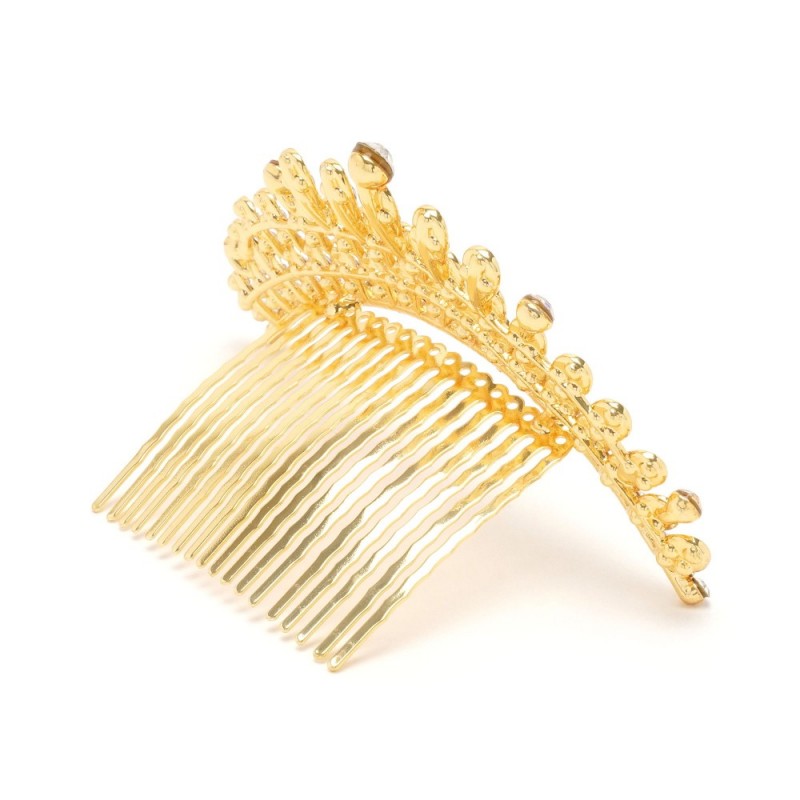 Диадема-гребень со стразами металлическая 10.5см (15834)