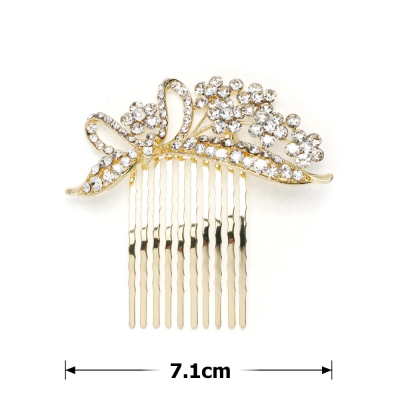 Гребешок-диадема с украшением металлическая (15844)